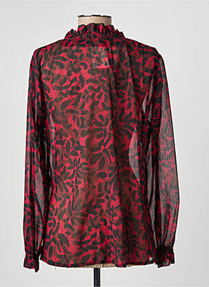 Blouse légère et transparente manches longues rouge GEVANA femme