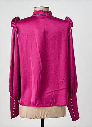 Blouse poignets boutonnés avec fente manches longues rose DIVILUNE femme