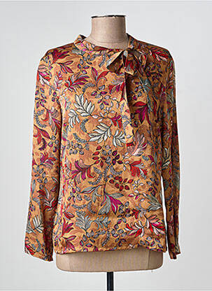 Blouse tissage popeline manches longues jaune GEVANA femme