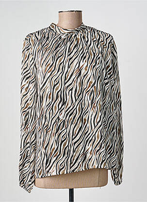 Blouse tissage popeline manches longues noir GEVANA femme