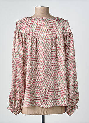 Blouse tissage popeline manches longues rose GEVANA femme