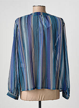Chemisier tissage crêpe manches longues bleu GEVANA femme