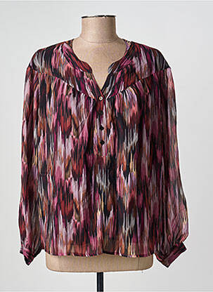 Blouse tissage popeline manches longues violet GEVANA femme