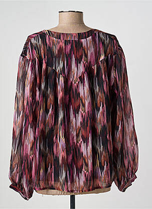 Blouse tissage popeline manches longues violet GEVANA femme