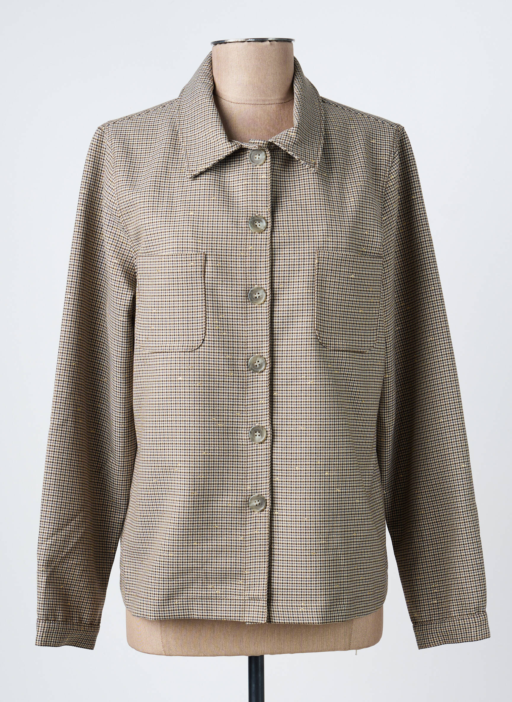 Veste casual poignets boutonnés avec fente marron GEVANA femme