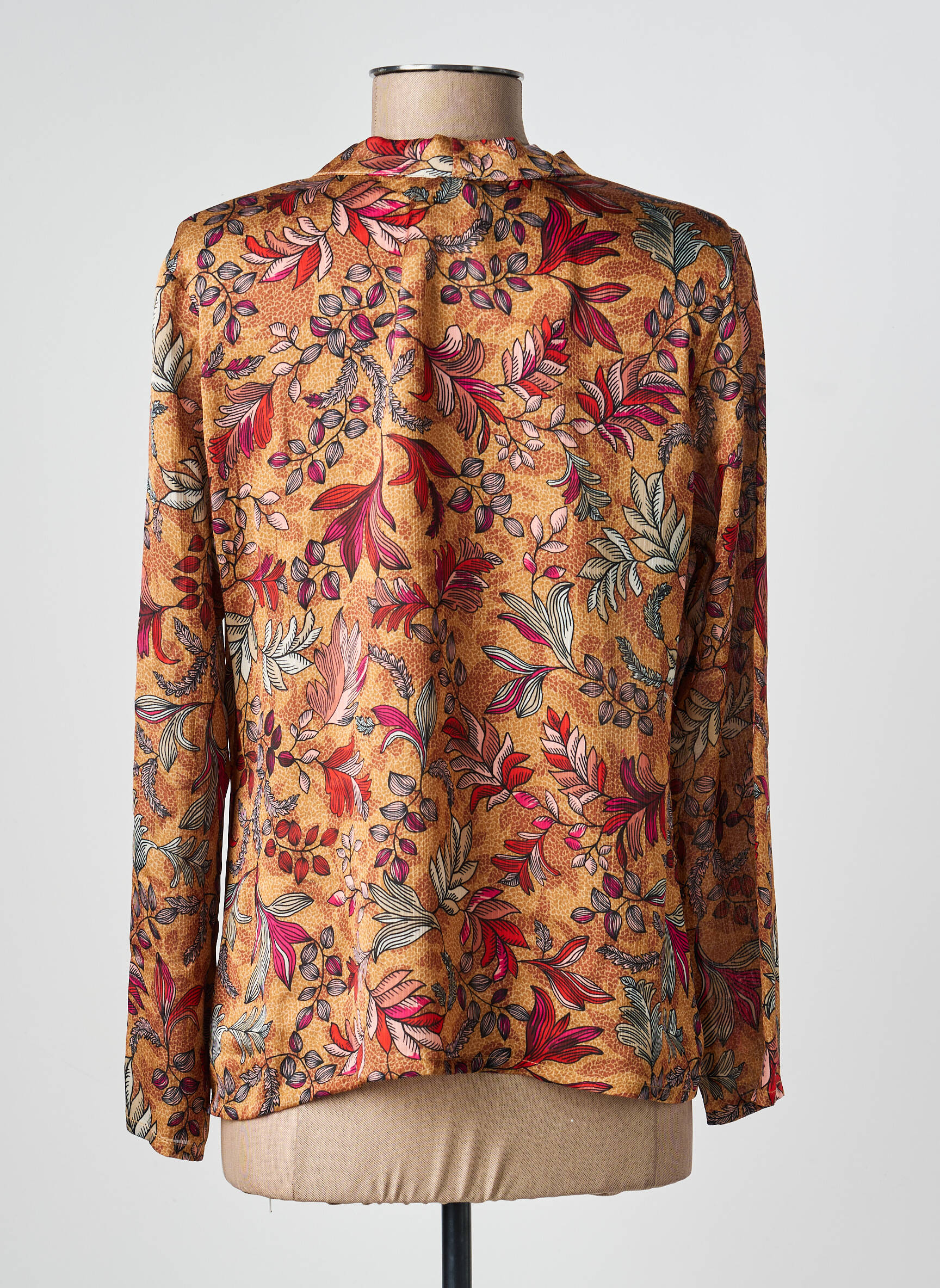 Blouse tissage popeline manches longues jaune GEVANA femme