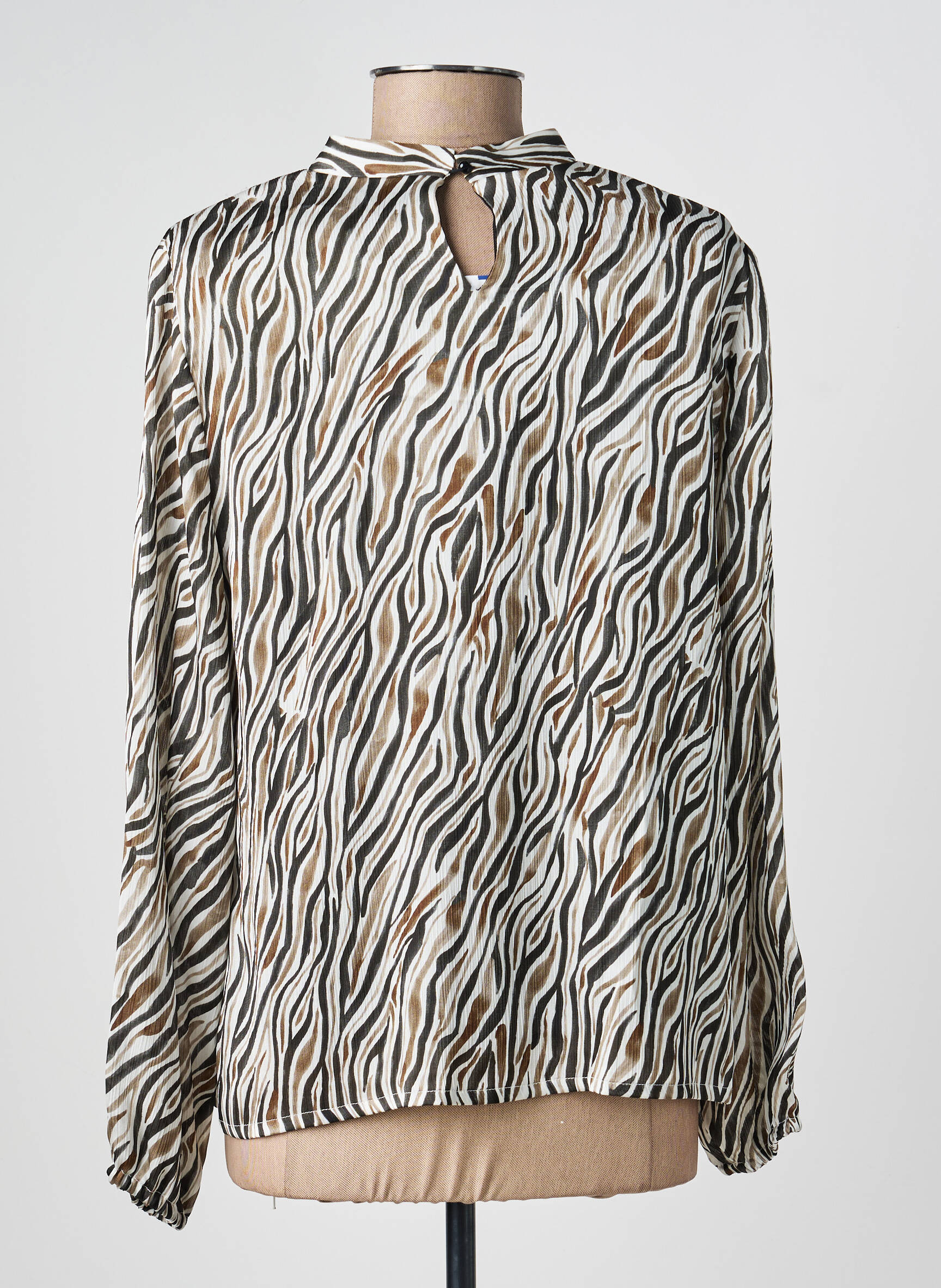 Blouse tissage popeline manches longues noir GEVANA femme
