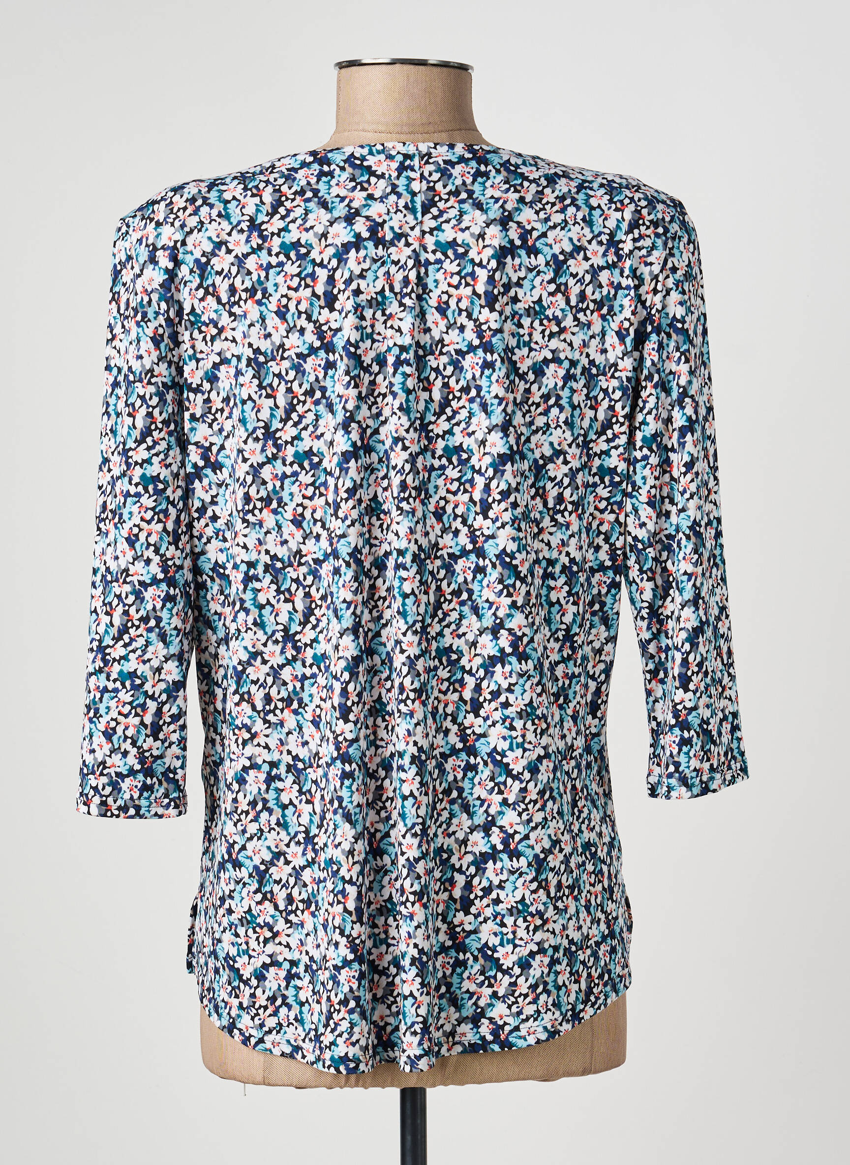 T-shirt manches 3/4 manches 3/4 bleu GEVANA femme