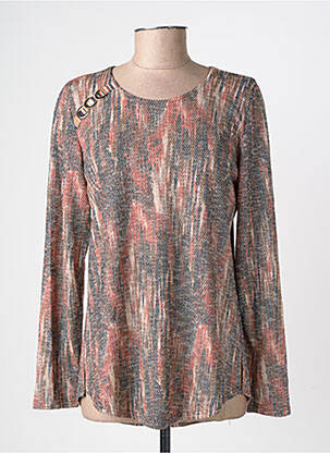 Blouse imprimé fantaisie manches longues orange GEVANA femme