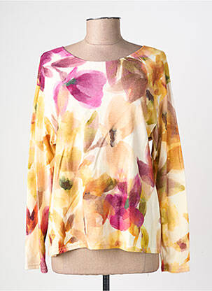 Pull coupe cintrée manches longues jaune GEVANA femme