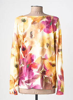 Pull coupe cintrée manches longues jaune GEVANA femme
