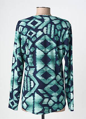 Pull coupe cintrée manches longues vert GEVANA femme