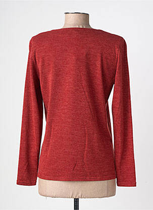 Pull tissage chiné manches longues orange GEVANA femme