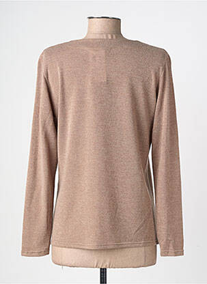Pull tissage chiné manches longues marron GEVANA femme
