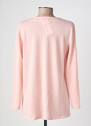 Pull tissage chiné manches longues rose GEVANA femme