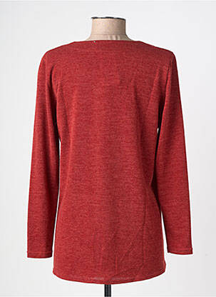 Pull tissage chiné manches longues orange GEVANA femme