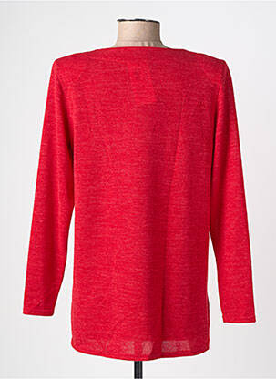 Pull tissage chiné manches longues rouge GEVANA femme