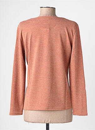 Pull tissage chiné manches longues orange GEVANA femme