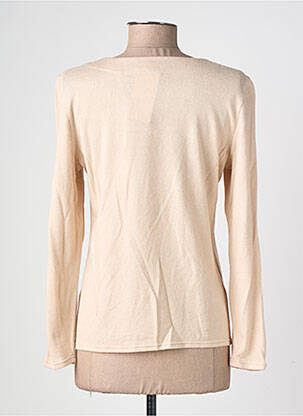 Pull tissage chiné manches longues beige GEVANA femme
