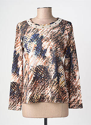 Pull coupe cintrée manches longues beige GEVANA femme