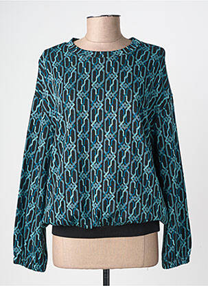 Sweat-shirt stretch manches longues bleu GEVANA femme