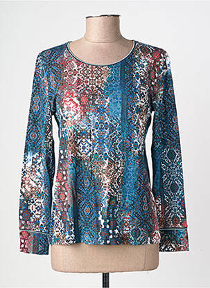 T-shirt imprimé fantaisie manches longues bleu GEVANA femme