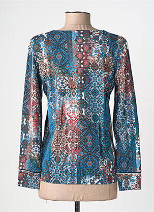 T-shirt imprimé fantaisie manches longues bleu GEVANA femme