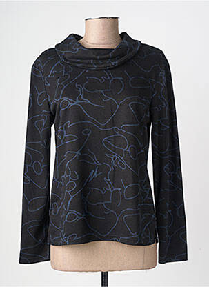 T-shirt imprimé fantaisie manches longues noir GEVANA femme