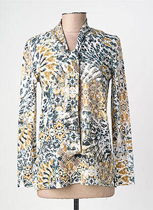 Pull coupe cintrée manches longues jaune GEVANA femme