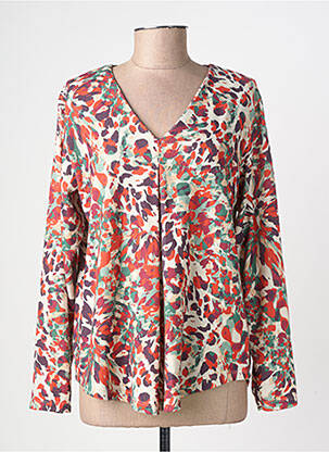 Pull coupe cintrée manches longues orange GEVANA femme