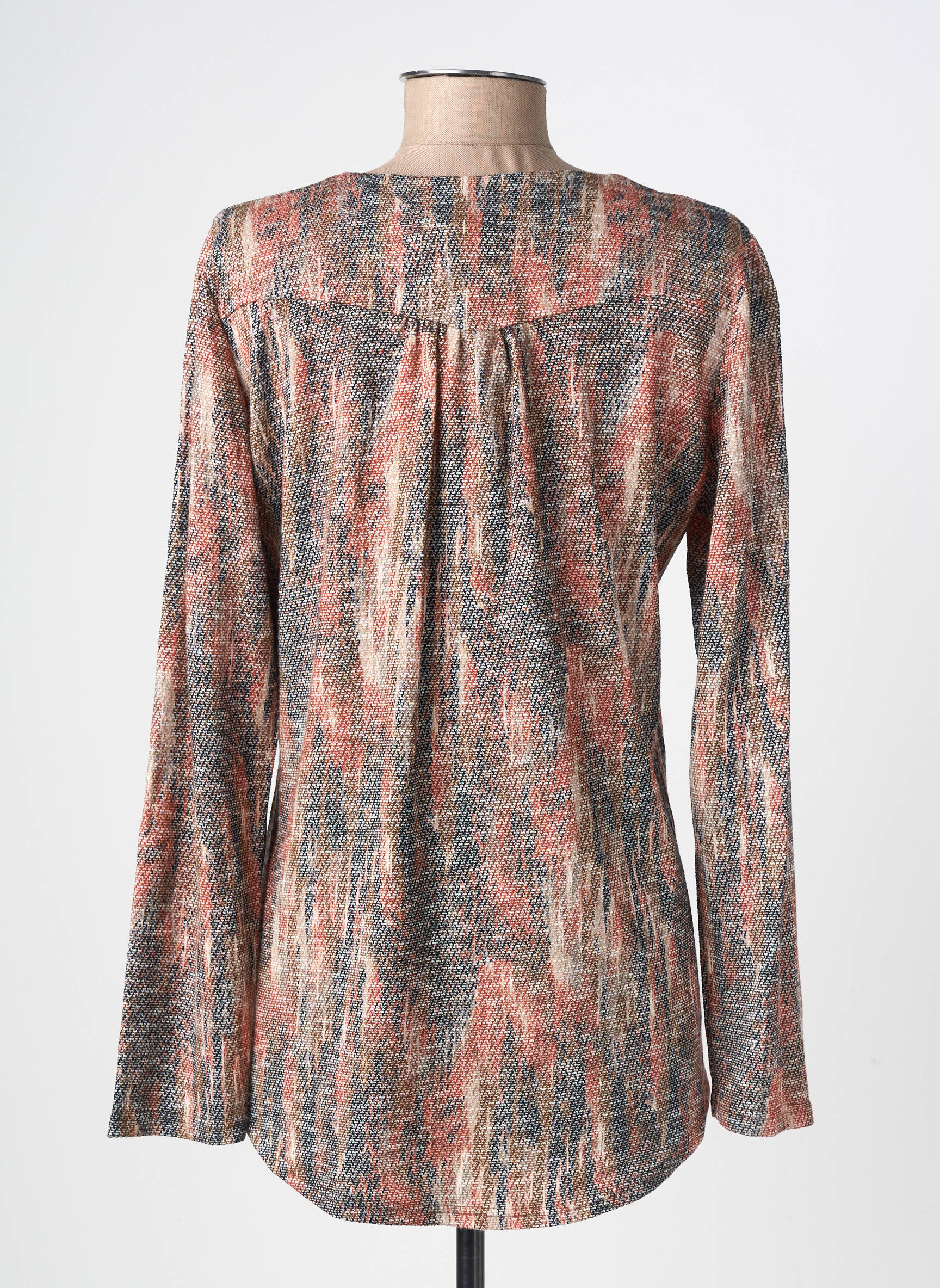 Blouse imprimé fantaisie manches longues orange GEVANA femme