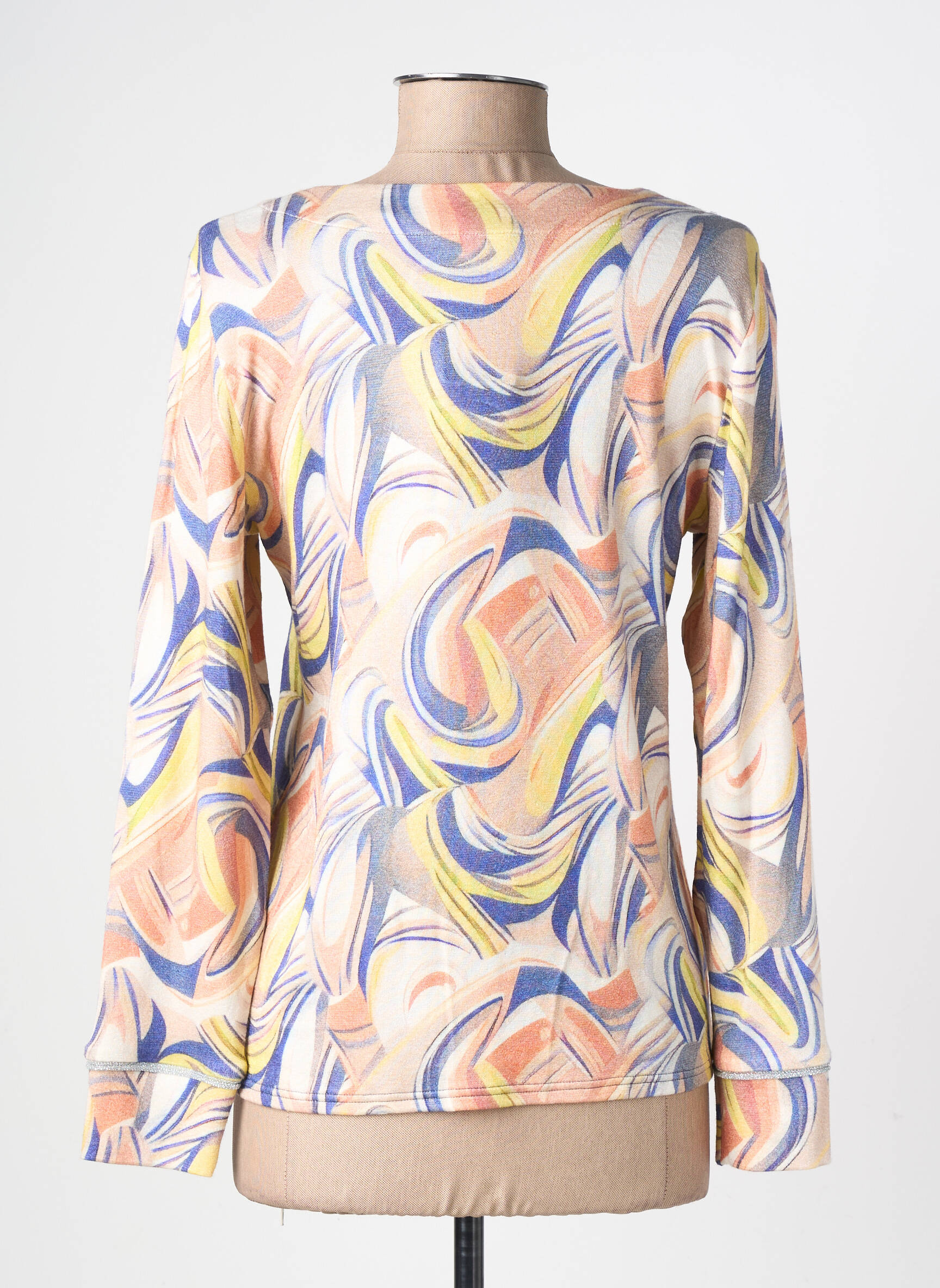 Pull coupe cintrée manches longues beige GEVANA femme