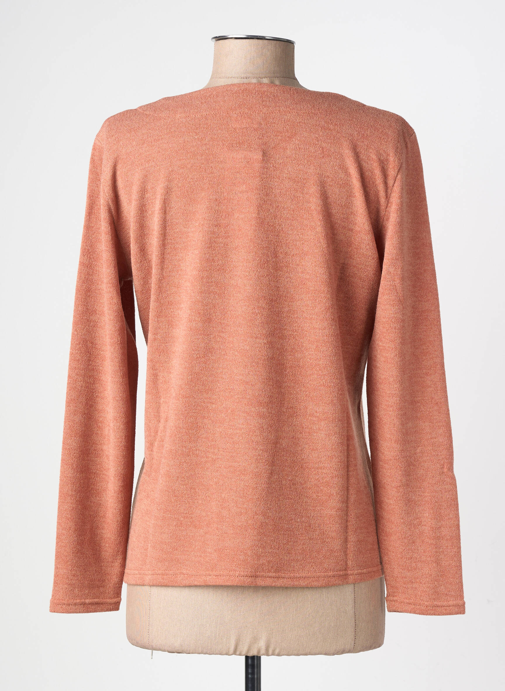 Pull tissage chiné manches longues orange GEVANA femme