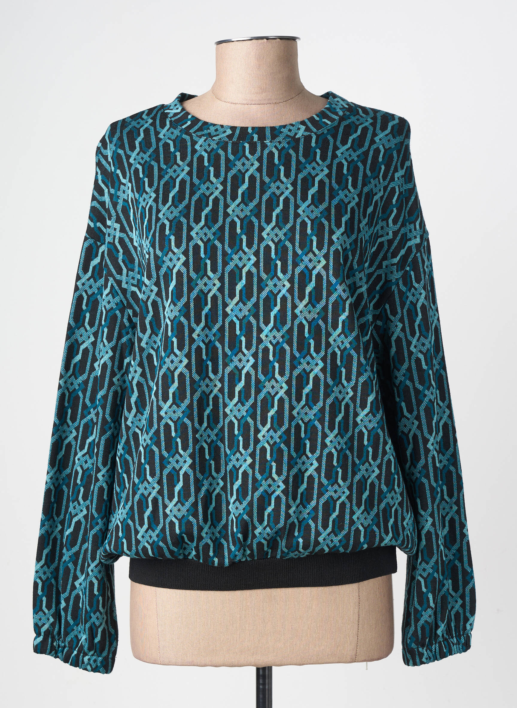 Sweat-shirt stretch manches longues bleu GEVANA femme