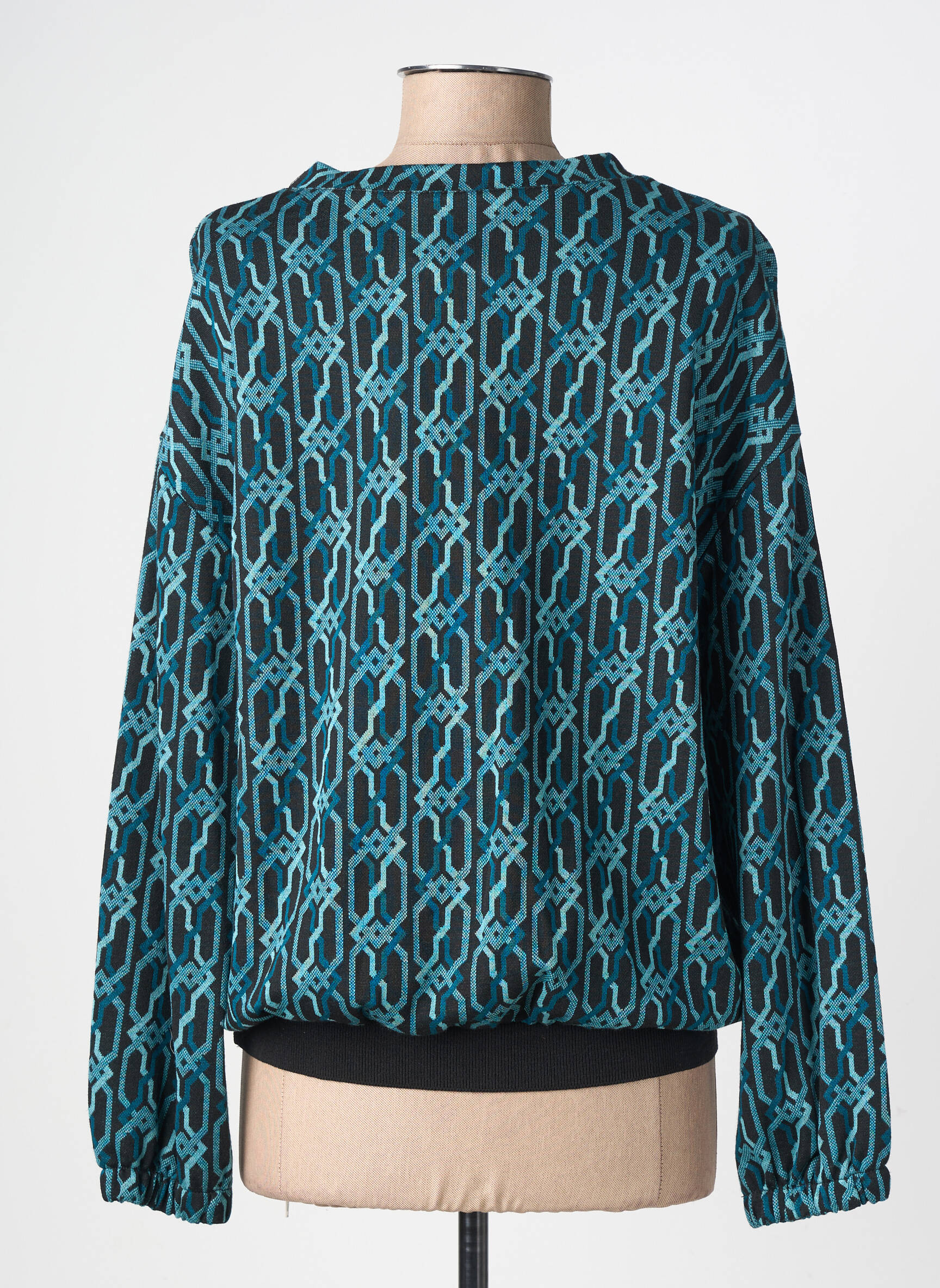 Sweat-shirt stretch manches longues bleu GEVANA femme