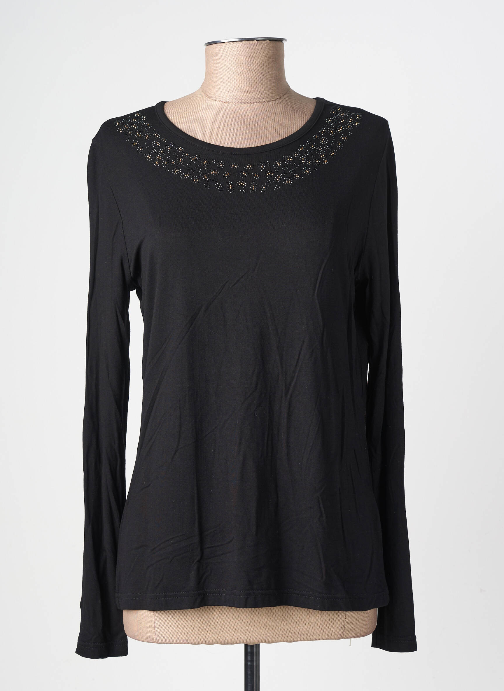 Top manches longues manches longues noir GEVANA femme