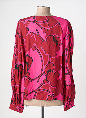 Chemisier imprimé fantaisie manches longues rose GEVANA femme