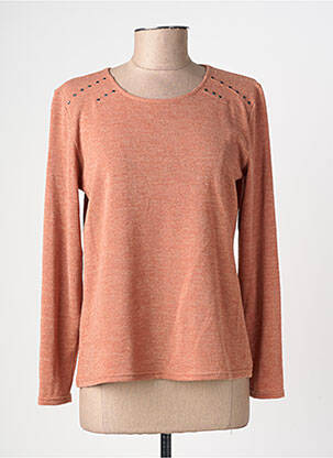 Pull coupe cintrée manches longues orange GEVANA femme