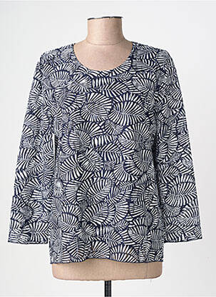 Top stretch manches 3/4 bleu GEVANA femme