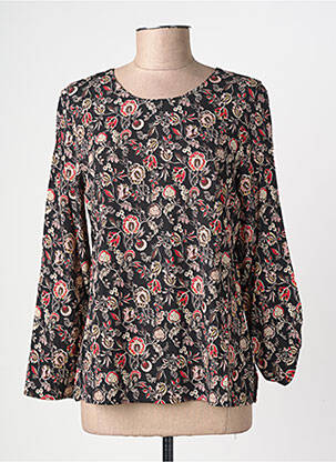 T-shirt imprimé fantaisie manches longues noir GEVANA femme