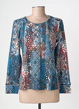 T-shirt imprimé fantaisie manches longues bleu GEVANA femme