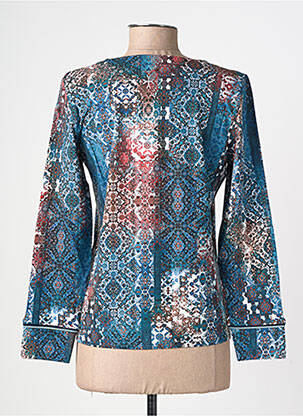 T-shirt imprimé fantaisie manches longues bleu GEVANA femme