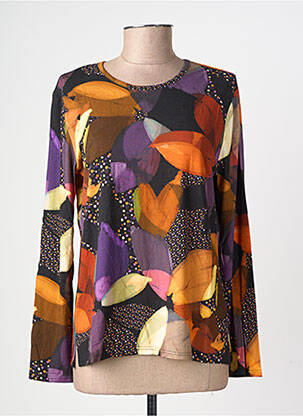 T-shirt imprimé fantaisie manches longues orange GEVANA femme