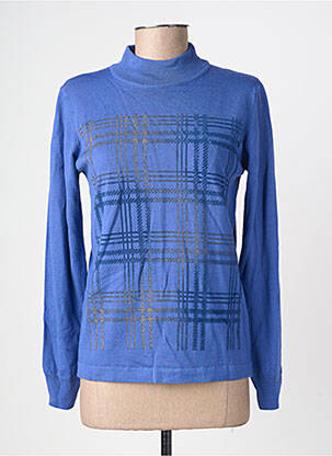 Pull coupe cintrée manches longues bleu GEVANA femme