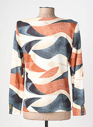 T-shirt imprimé fantaisie manches longues orange GEVANA femme
