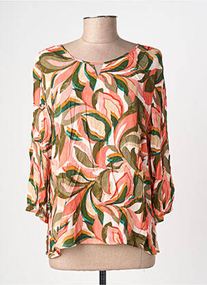 Blouse imprimé fantaisie manches 3/4 orange GEVANA femme