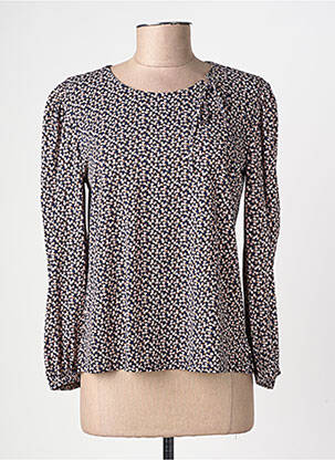 T-shirt imprimé fantaisie manches longues bleu GEVANA femme