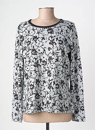 Pull coupe droite manches longues gris GEVANA femme