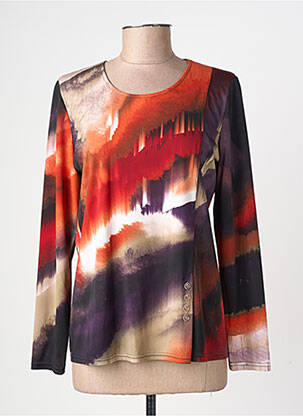 T-shirt imprimé fantaisie manches longues orange GEVANA femme