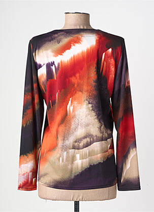 T-shirt imprimé fantaisie manches longues orange GEVANA femme